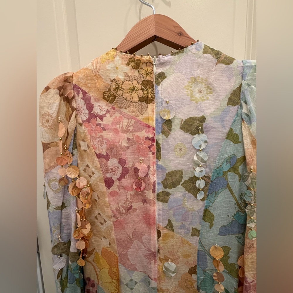 Zimmermann Pastel Floral Long Sleeve Dress - Picture 4 of 6